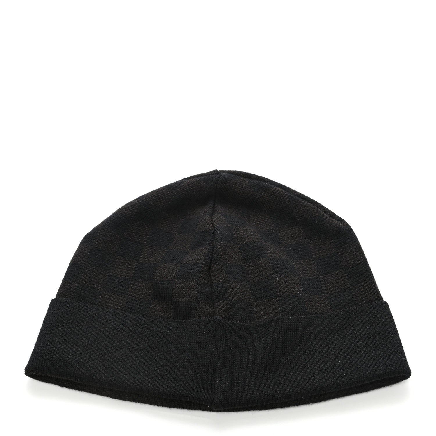 Louis Vuitton Wool Bonnet Petit Damier Beanie Hat Black Brown 3 of 6