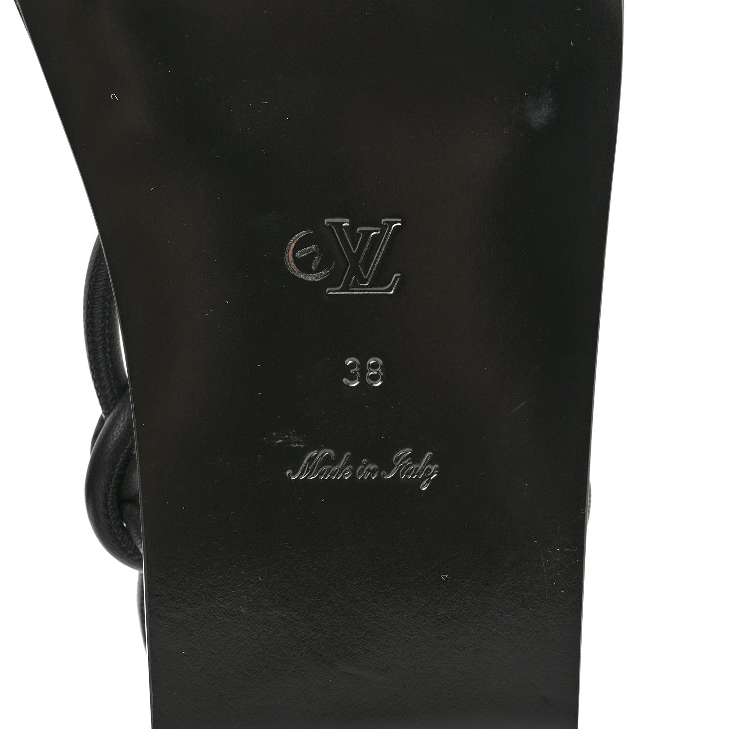 Louis Vuitton Lambskin Nova Flat Sandals 38 Black 6 of 9