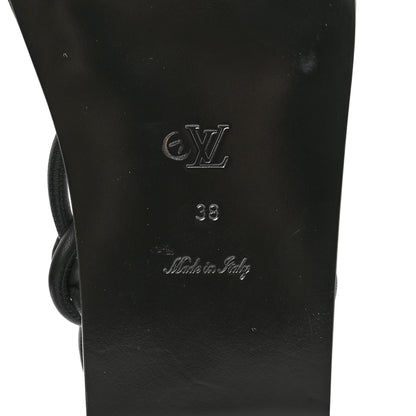 Louis Vuitton Lambskin Nova Flat Sandals 38 Black 6 of 9