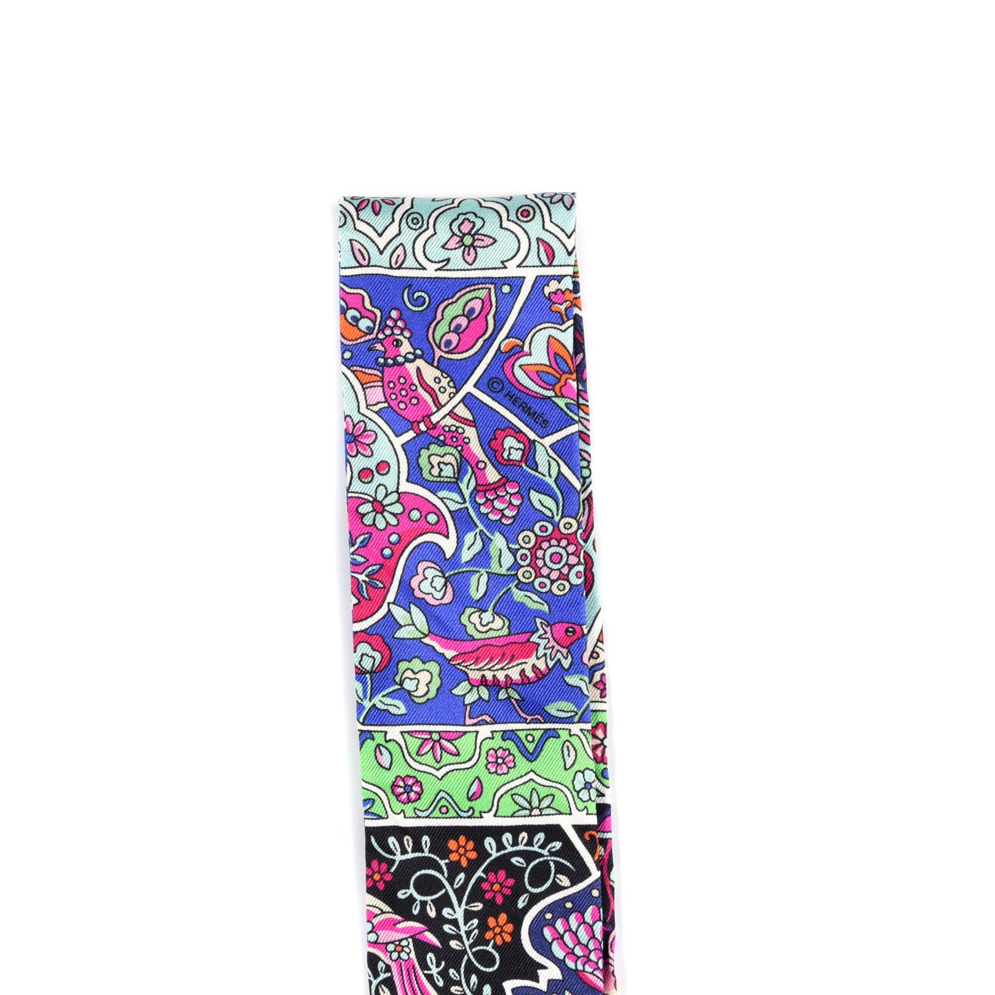 Silk Au Pays Des Oiseaux Fleurs Twilly Vert Vif Black Fuchsia