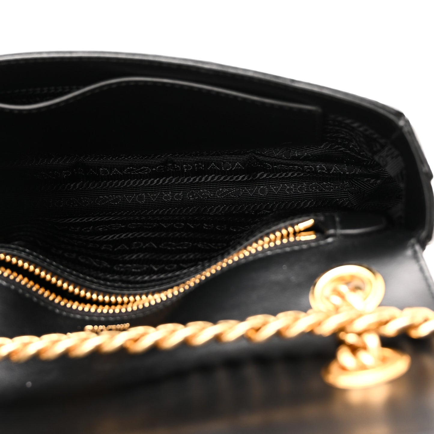 Saffiano Flap Shoulder Bag Black
