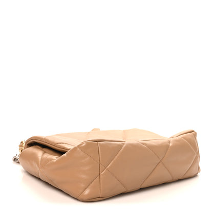 Chanel Lambskin Quilted Large Chanel 19 Flap Beige 4 of 11