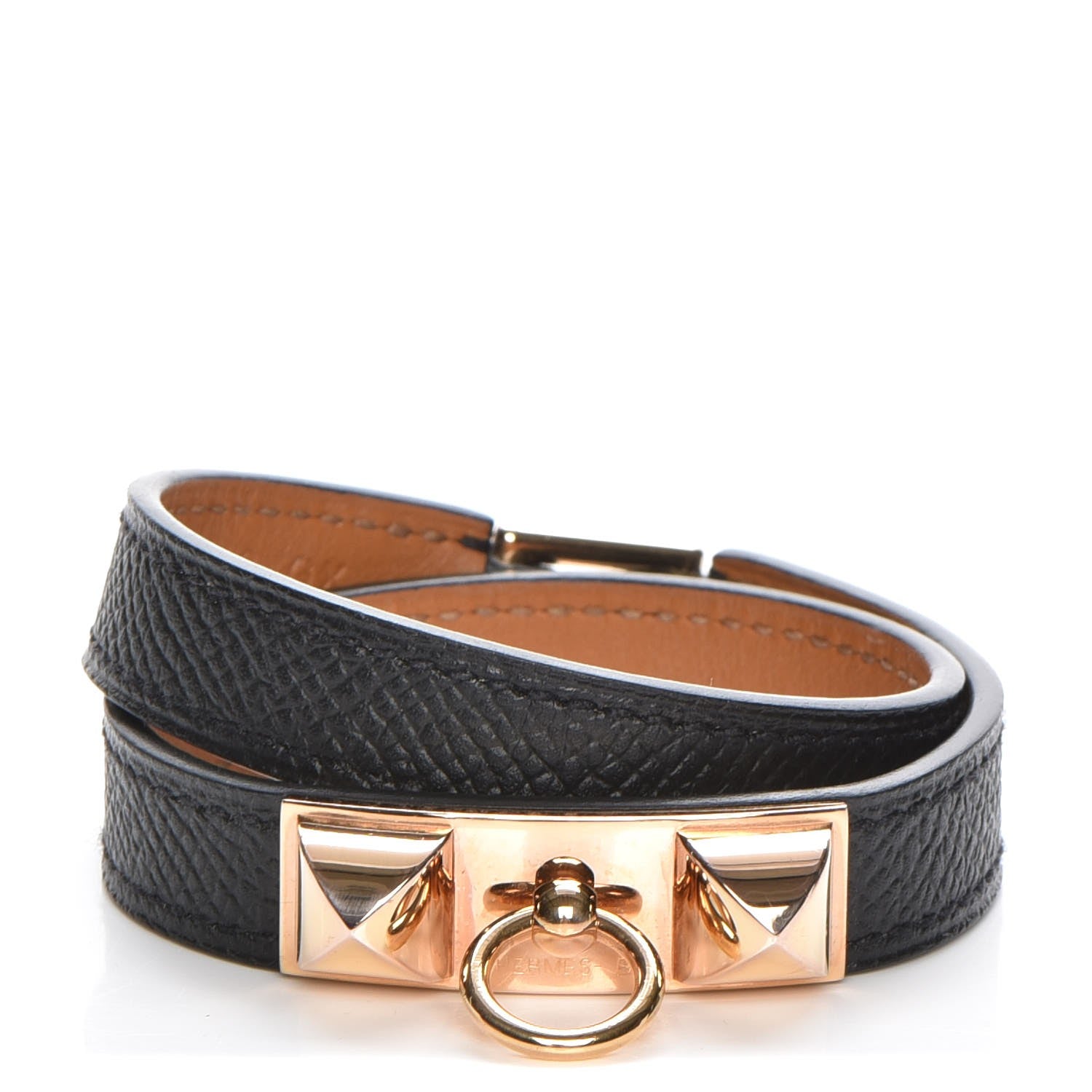 Hermes Epsom Rivale Double Tour Bracelet S Black 1 of 15