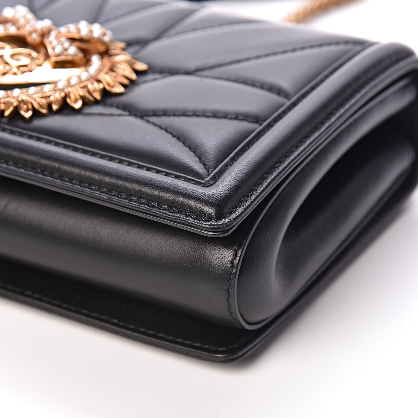 Calfskin Medium Devotion Crossbody Bag Black