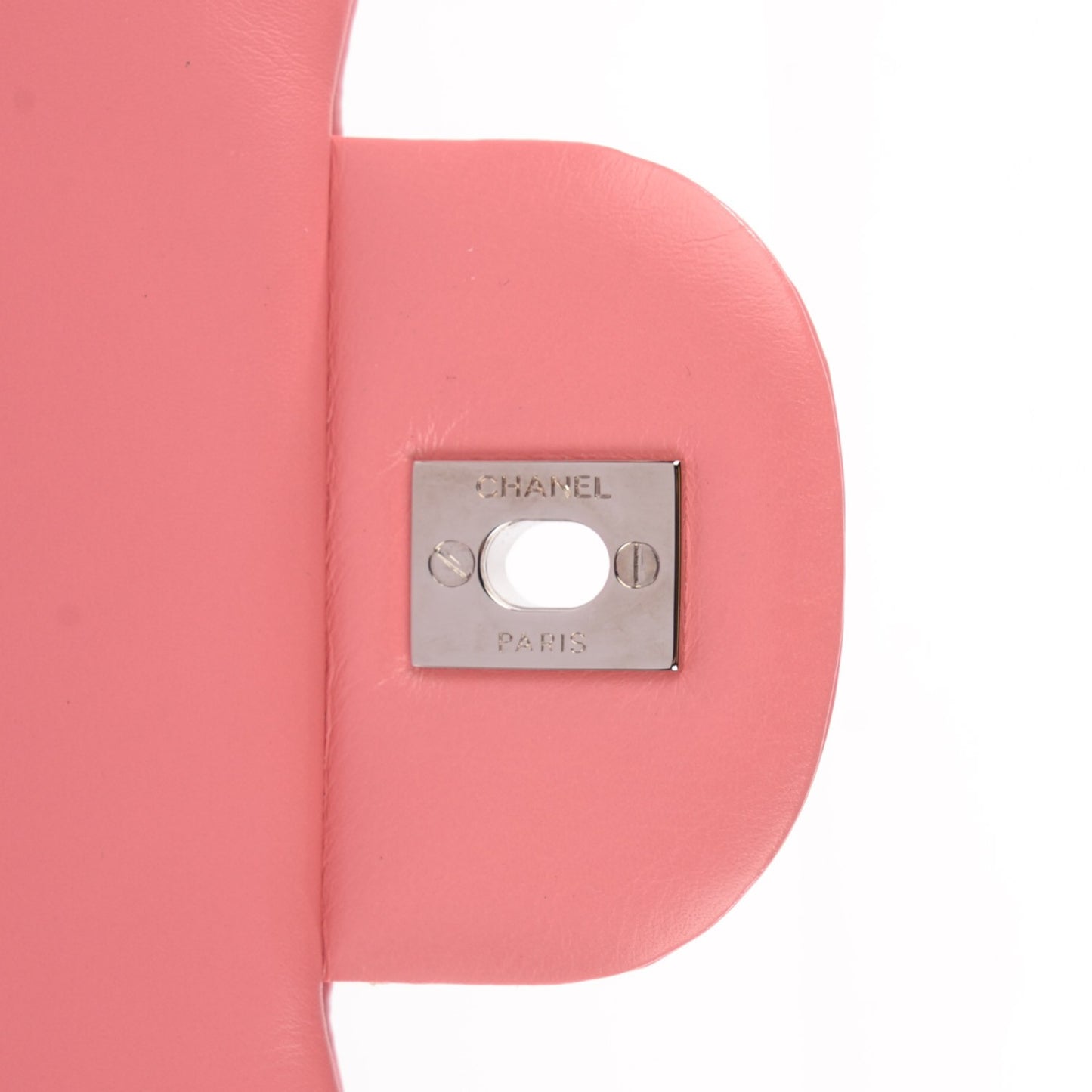 Patent Chevron Jumbo Single Flap Pink