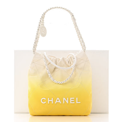 Chanel Patent Gradient Calfskin Quilted Mini Chanel 22 White Yellow 11 of 11