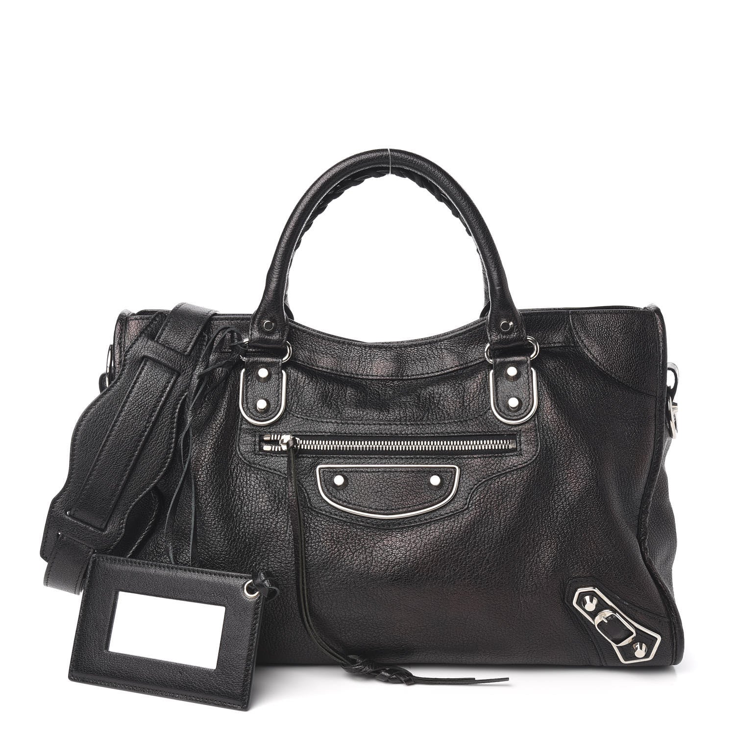 Balenciaga Chevre Silver Metallic Edge Hardware City Black 1 of 9
