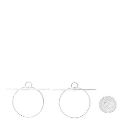 Hermes Sterling Silver MM Loop Earrings 2 of 7
