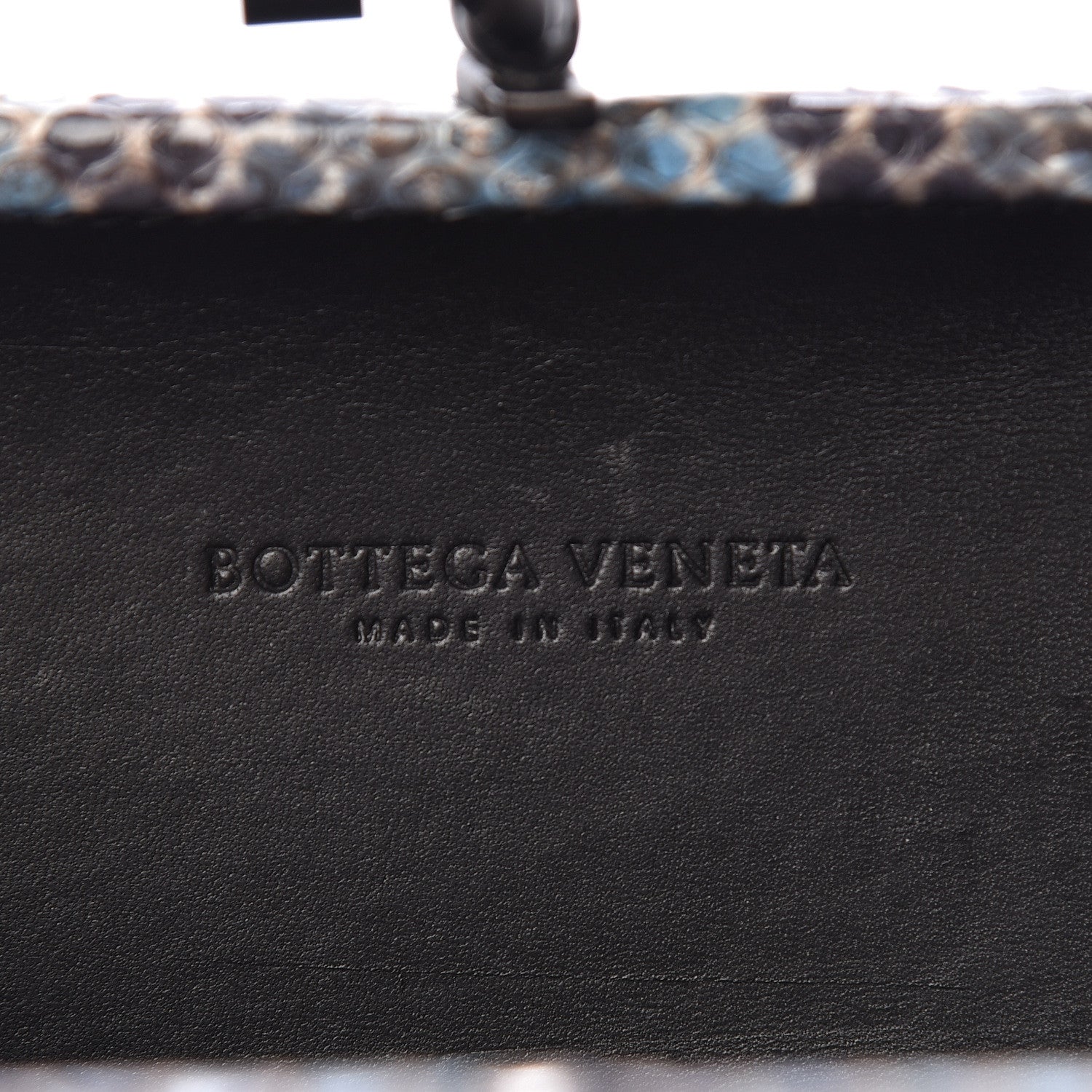 Bottega Veneta Karung Watersnake Intrecciato Knot Clutch Blue 8 of 8