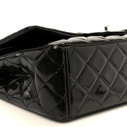 Chanel Striated Patent Quilted Maxi Double Flap Black 10 of 11