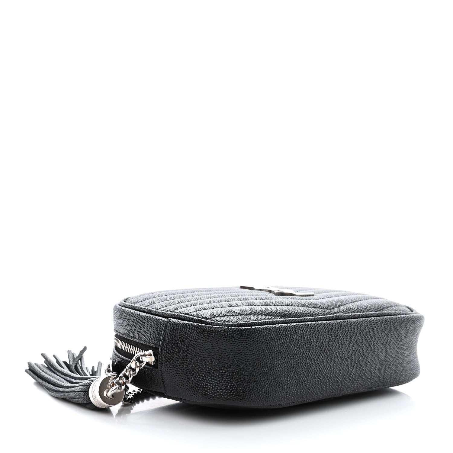 Saint Laurent Grain De Poudre Matelasse Monogram Mini Lou Camera Bag Black 4 of 11
