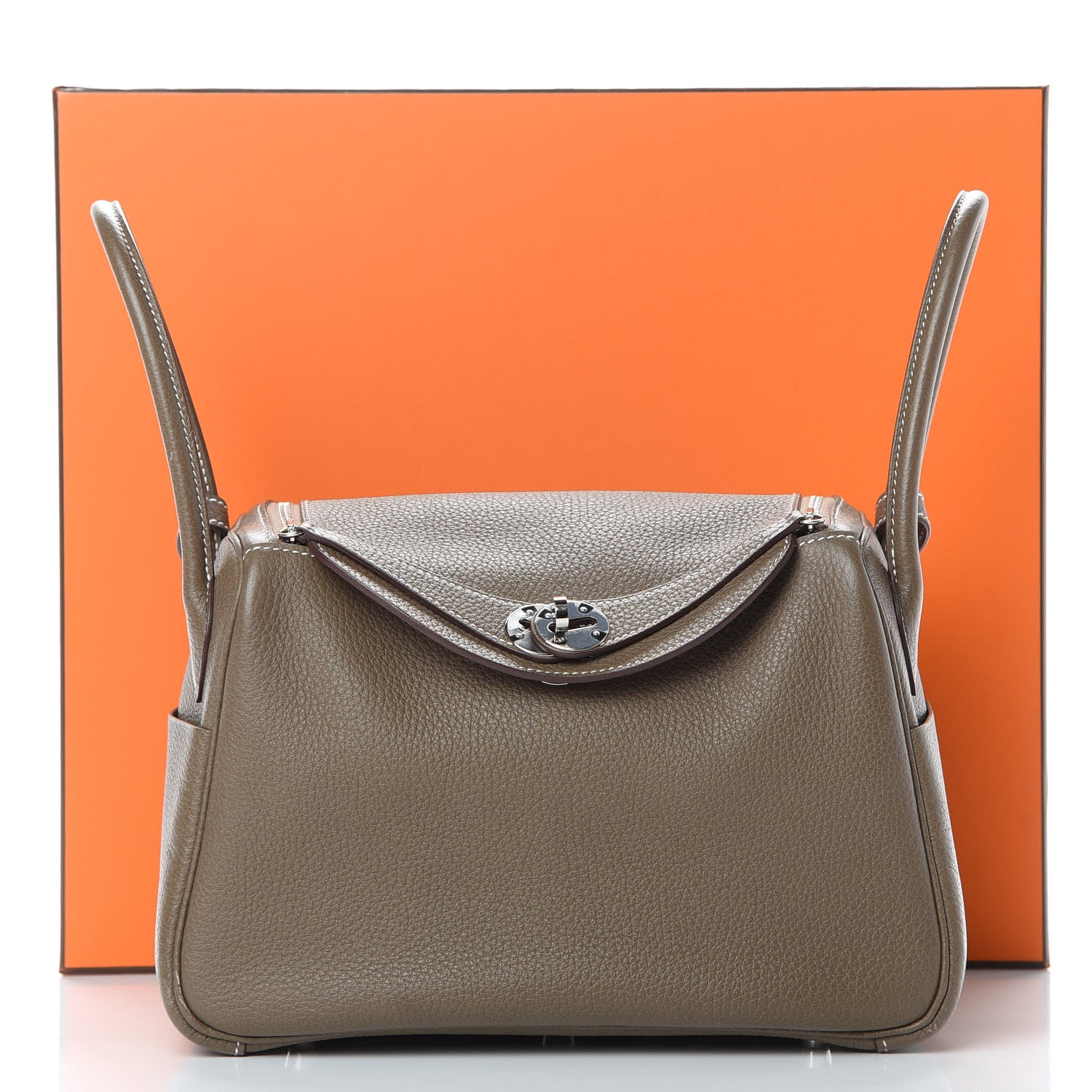 Hermes Taurillon Clemence Lindy 26 Etoupe 14 of 14