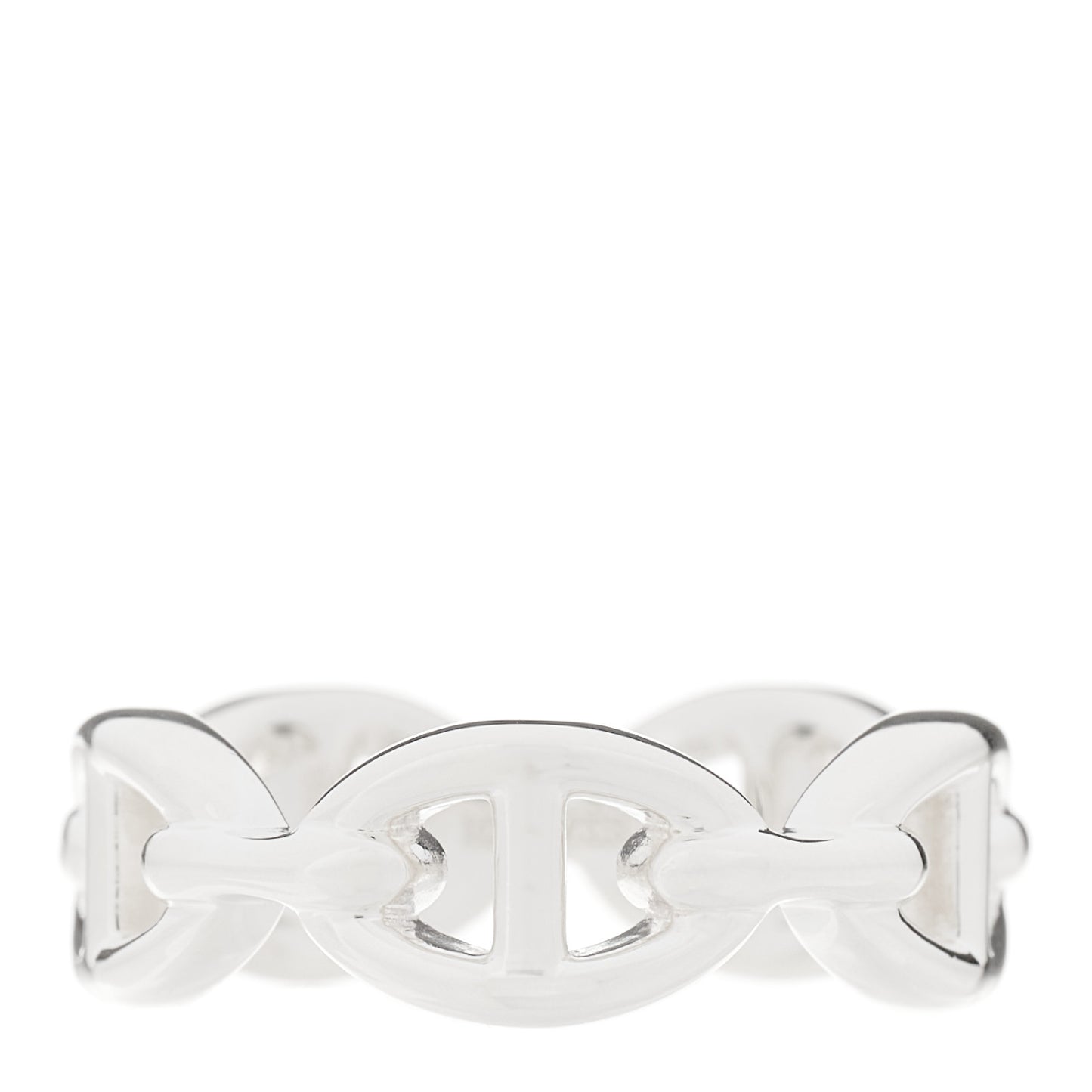 Sterling Silver PM Chaine d'Ancre Enchainee Band Ring 53 6.5