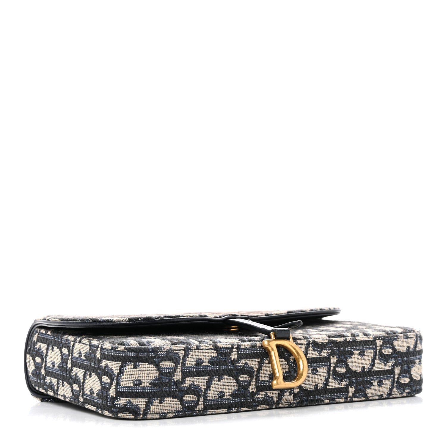 Christian Dior Oblique Saddle Chain Pouch Blue 4 of 12