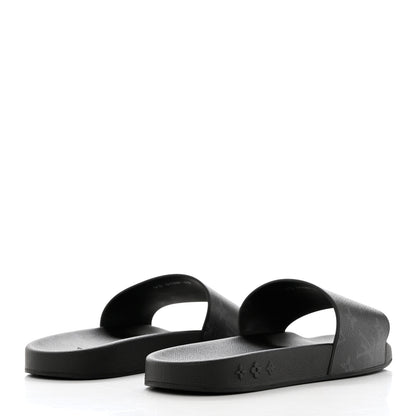 Louis Vuitton Rubber Monogram Eclipse Mens Waterfront Mules 10 Black 4 of 8
