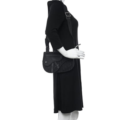Christian Dior Oblique Saddle Messenger Pouch Blue Black 2 of 9