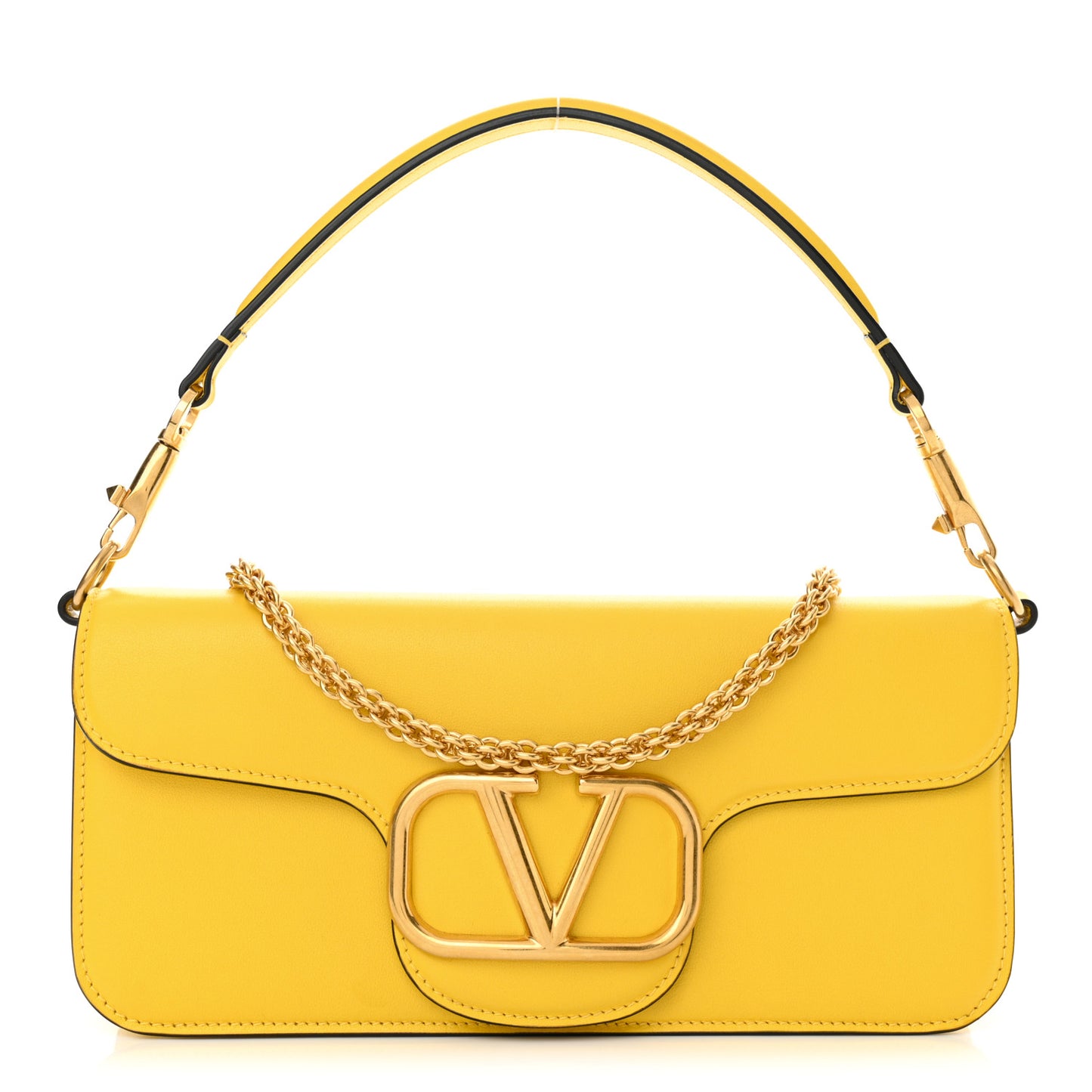 Calfskin Vlogo Loco Shoulder Bag Bright Lemon