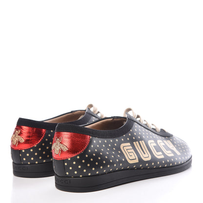 Gucci X SEGA Calfskin GUCCY Stars Womens Falacer Sneakers 38 Black 4 of 7