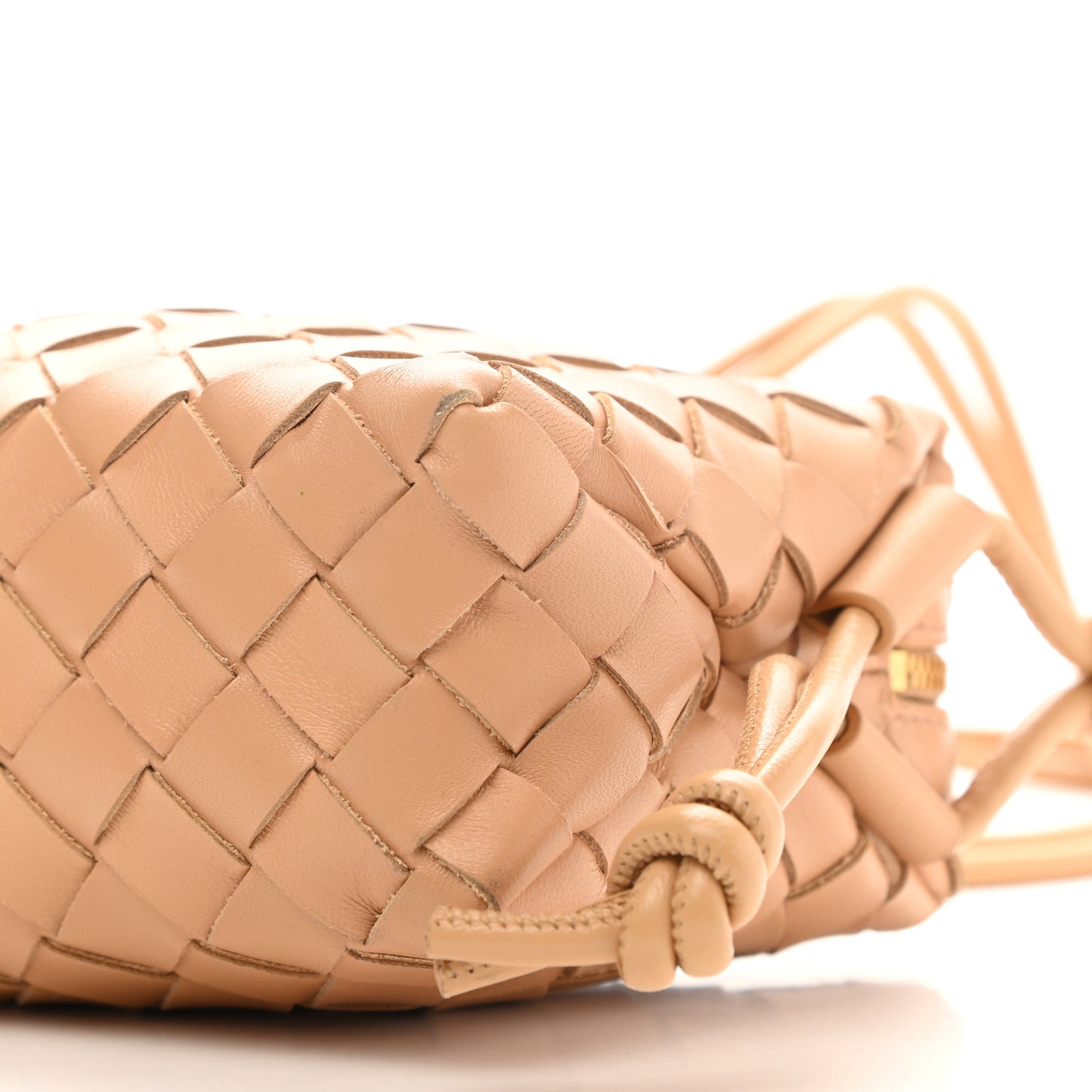 Nappa Intrecciato Mini Loop Camera Bag Almond