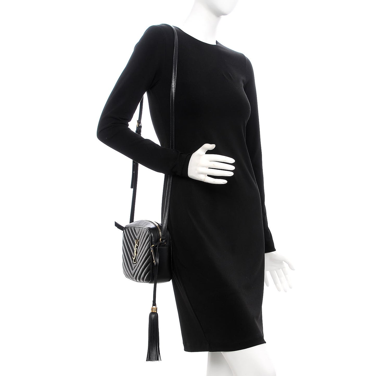 Calfskin Matelasse Monogram Lou Camera Bag Black