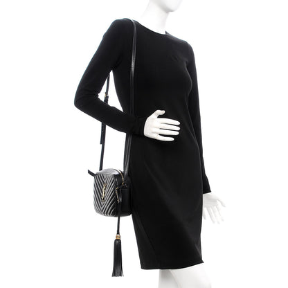 Saint Laurent Calfskin Matelasse Monogram Lou Camera Bag Black 2 of 8