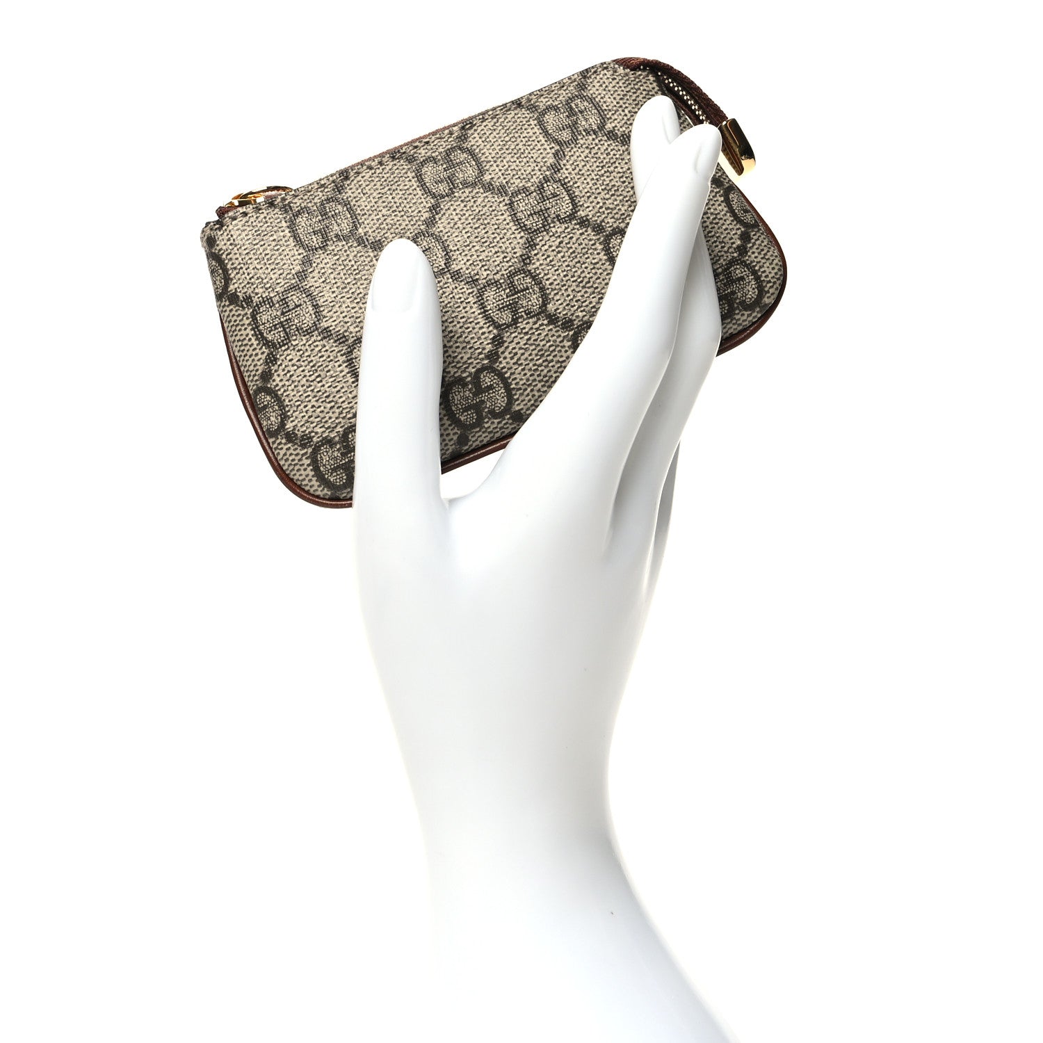 Gucci GG Supreme Monogram Key Case Beige Ebony Cuir 2 of 11