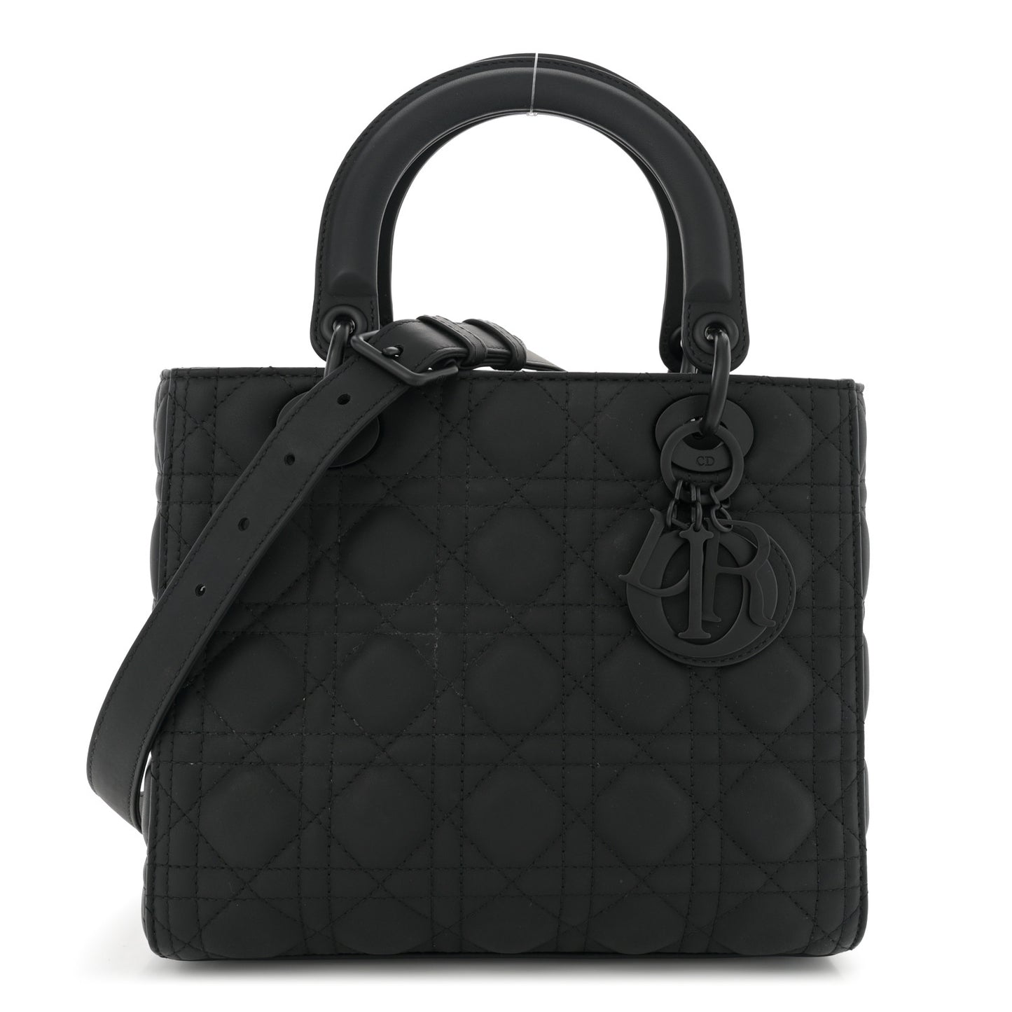 Ultra Matte Calfskin Cannage Medium Lady Dior Black