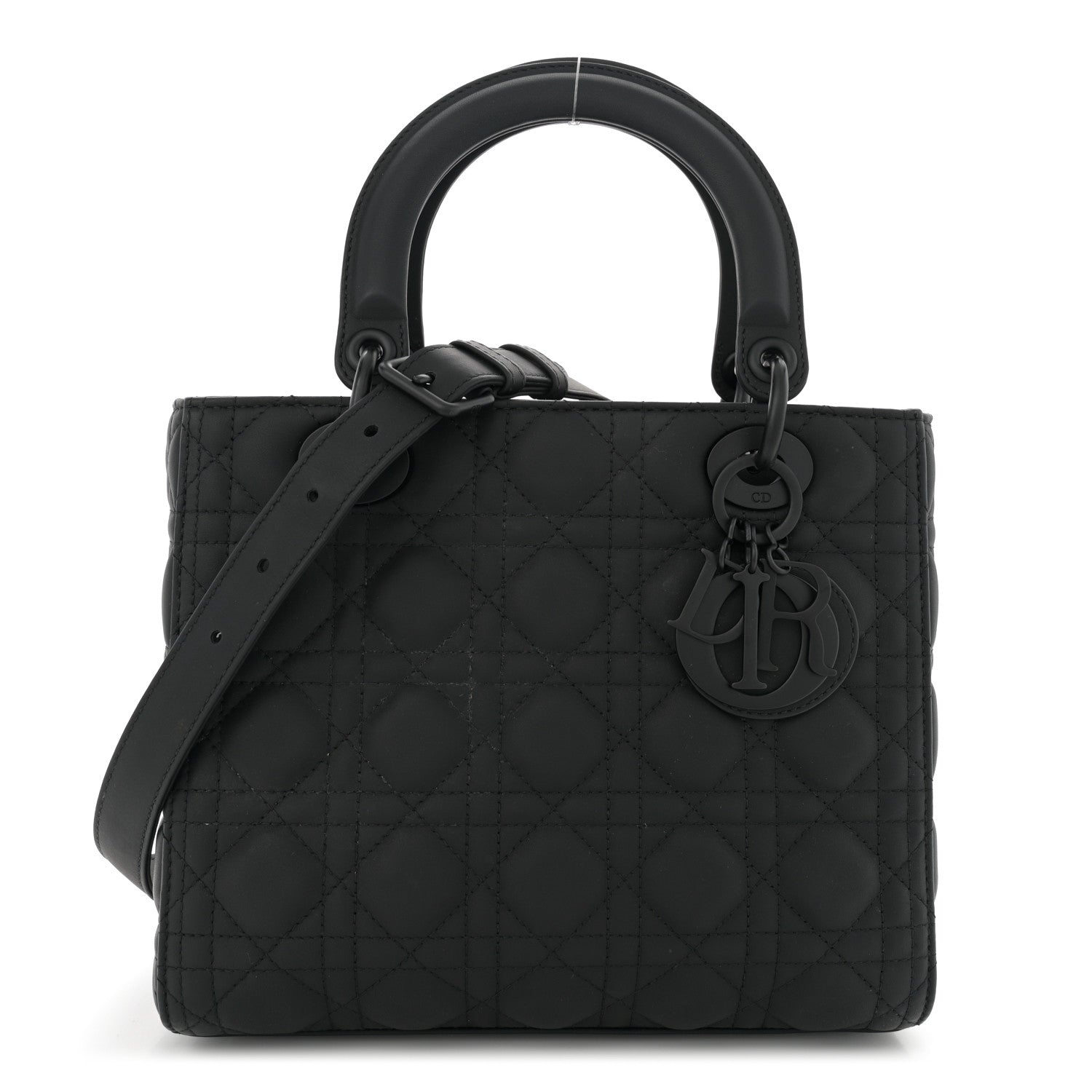 Christian Dior Ultra Matte Calfskin Cannage Medium Lady Dior Black 1 of 14