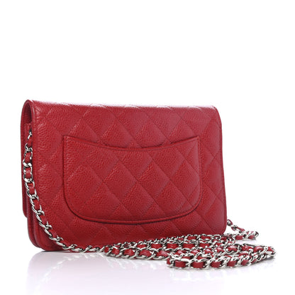 Chanel Caviar Quilted Wallet On Chain WOC Red 2 of 4