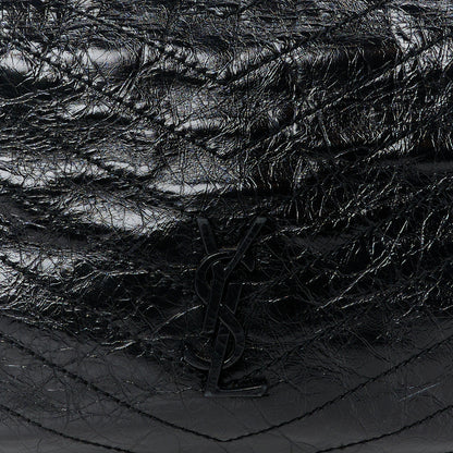 Saint Laurent Crinkled Calfskin Matelasse Monogram Medium Niki Shopper Tote Black 8 of 12