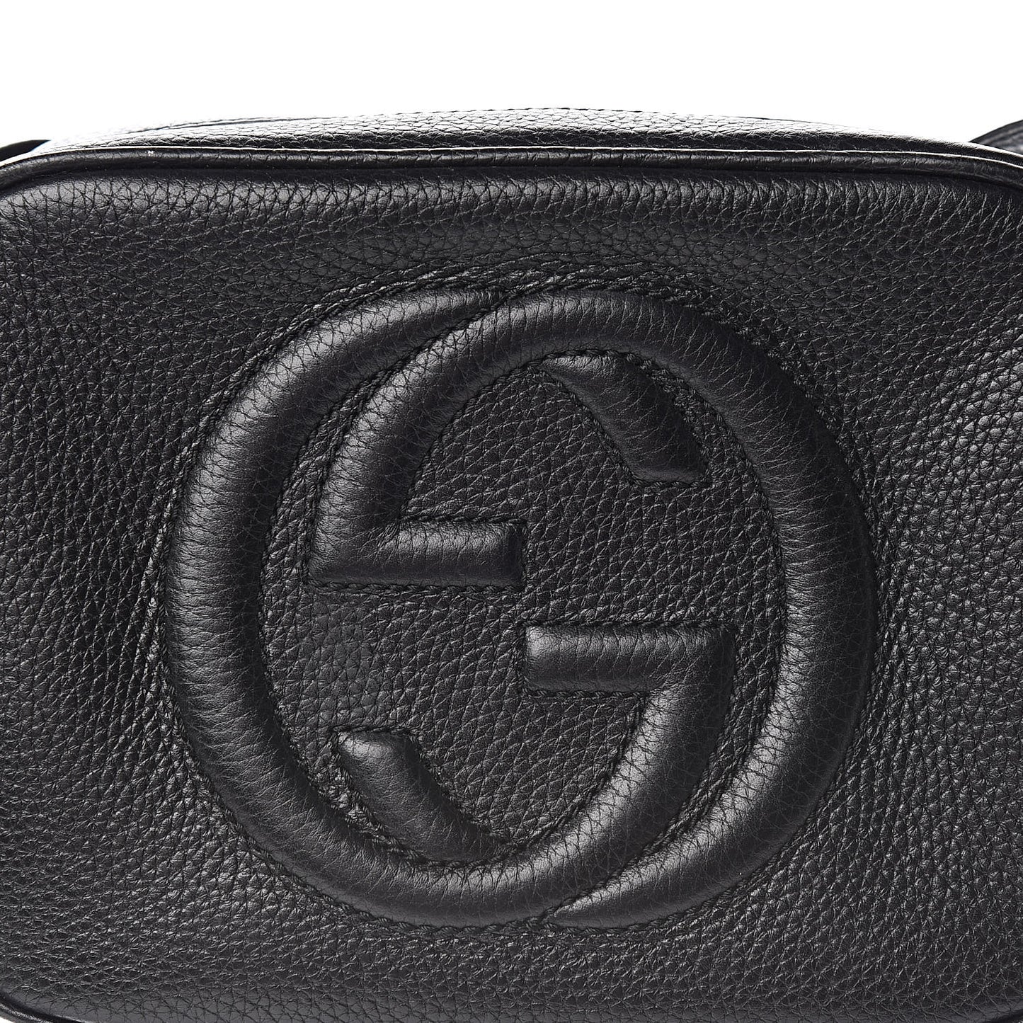 Pebbled Calfskin Small Soho Disco Bag Black