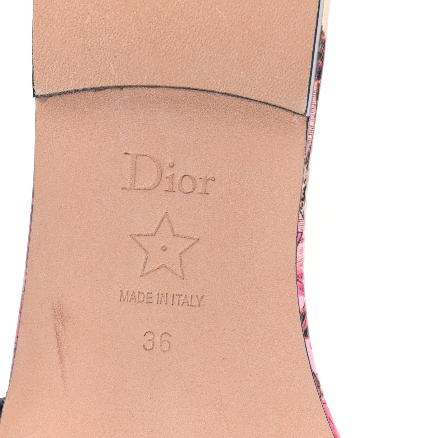 Christian Dior Canvas Toile de Jouy Pop Embroidered Dway Flat Slide Sandals 36 Black Pink Multicolor 6 of 8