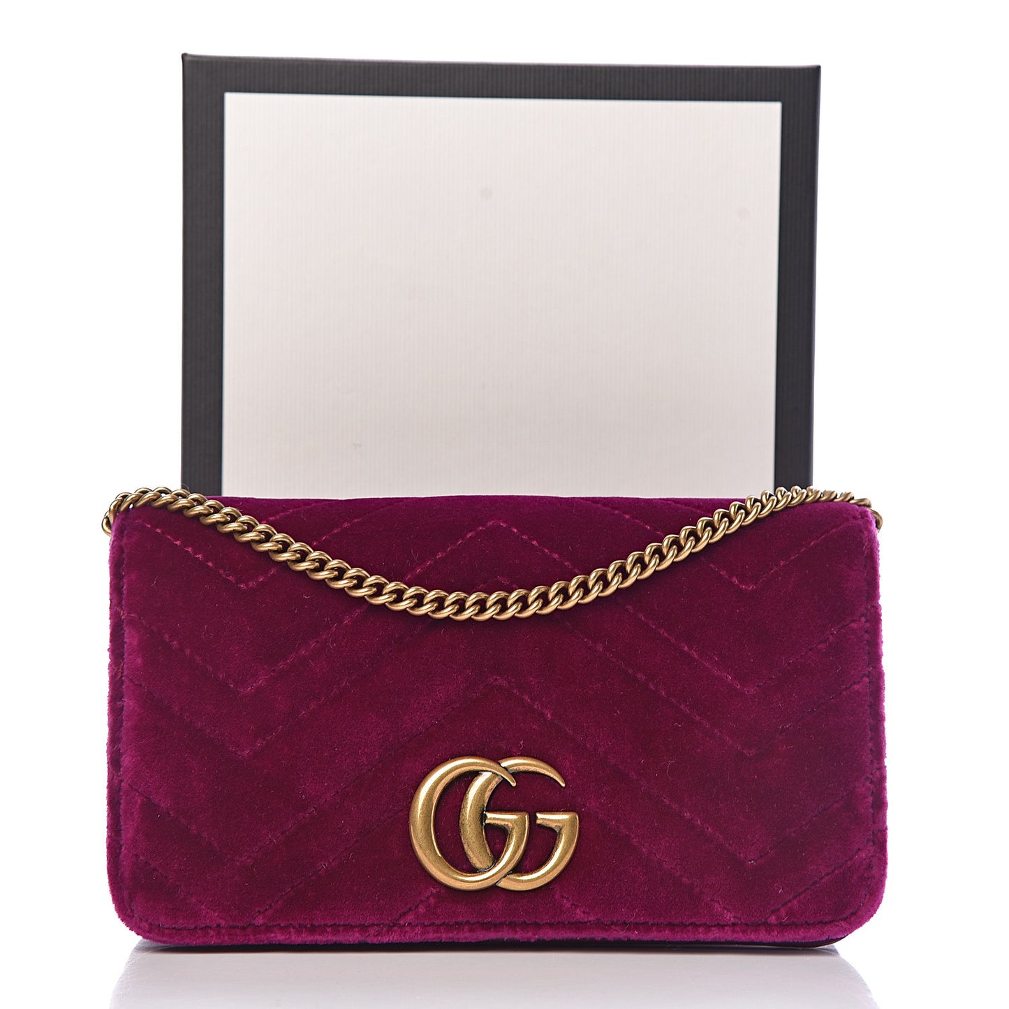 Velvet Matelasse GG Marmont Mini Bag Fuchsia Violet Cyclamen