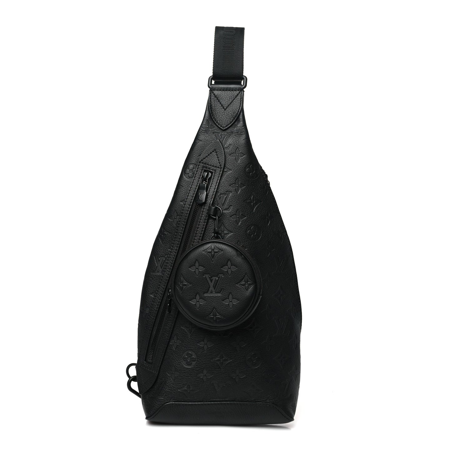 Calfskin Shadow Monogram Duo Slingbag Black