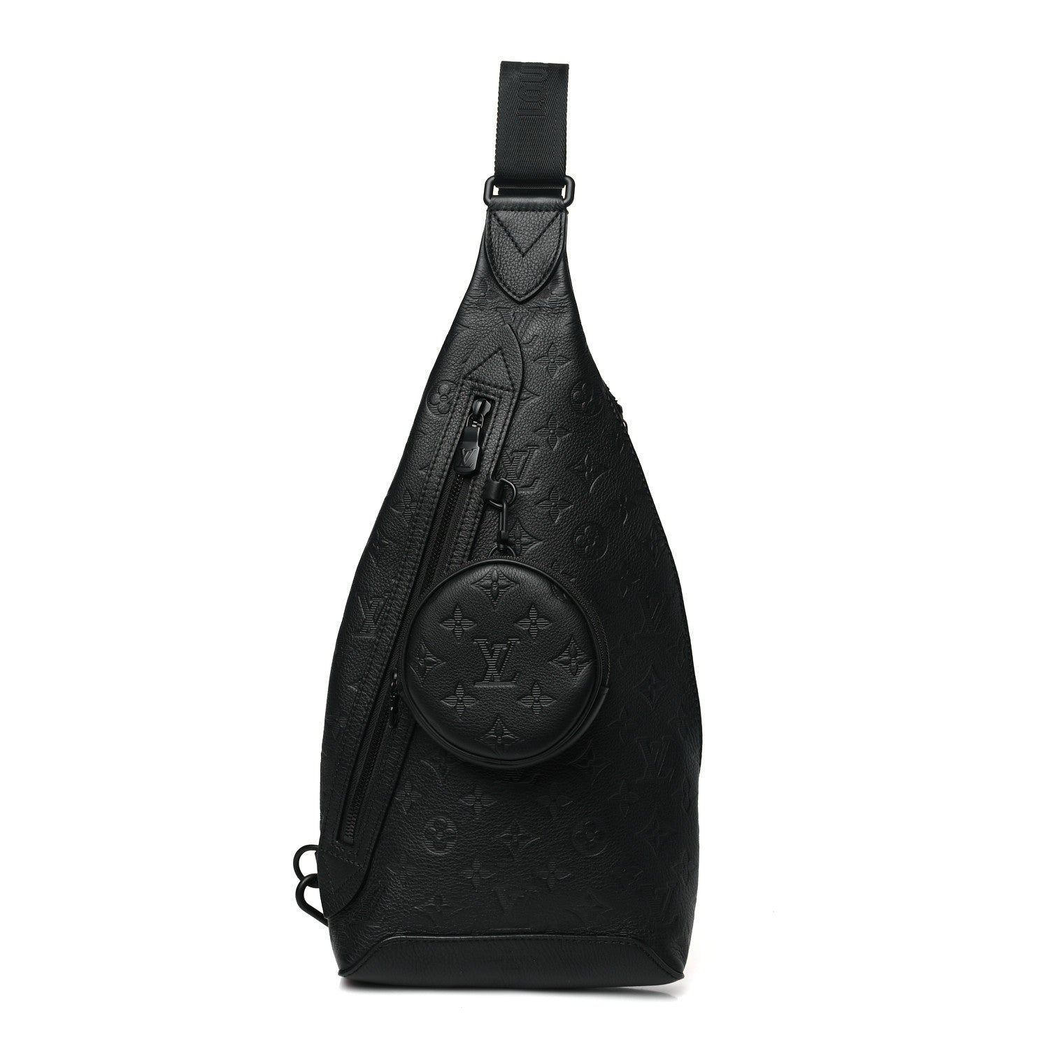 Louis Vuitton Calfskin Shadow Monogram Duo Slingbag Black 1 of 9
