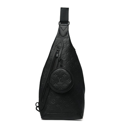 Louis Vuitton Calfskin Shadow Monogram Duo Slingbag Black 1 of 9