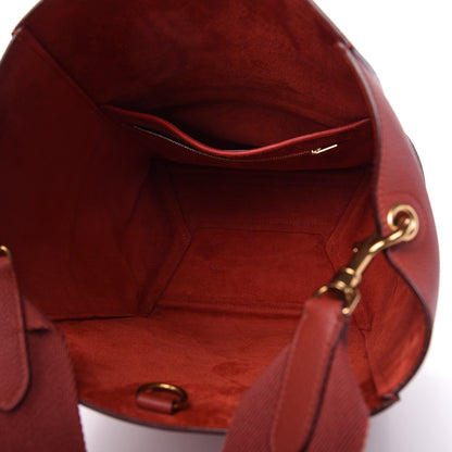 Celine Soft Grained Calfskin Sangle Bucket Bag Red 5 of 9