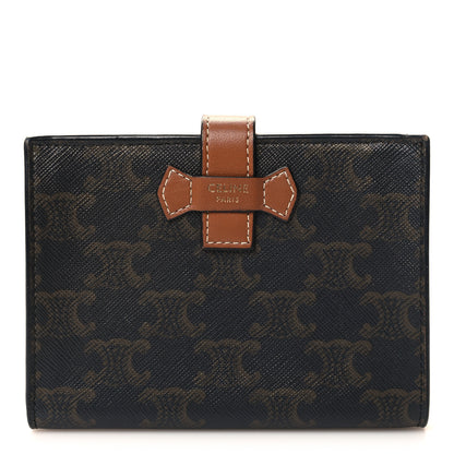 Celine Canvas Triomphe Medium Strap Wallet Tan 1 of 6