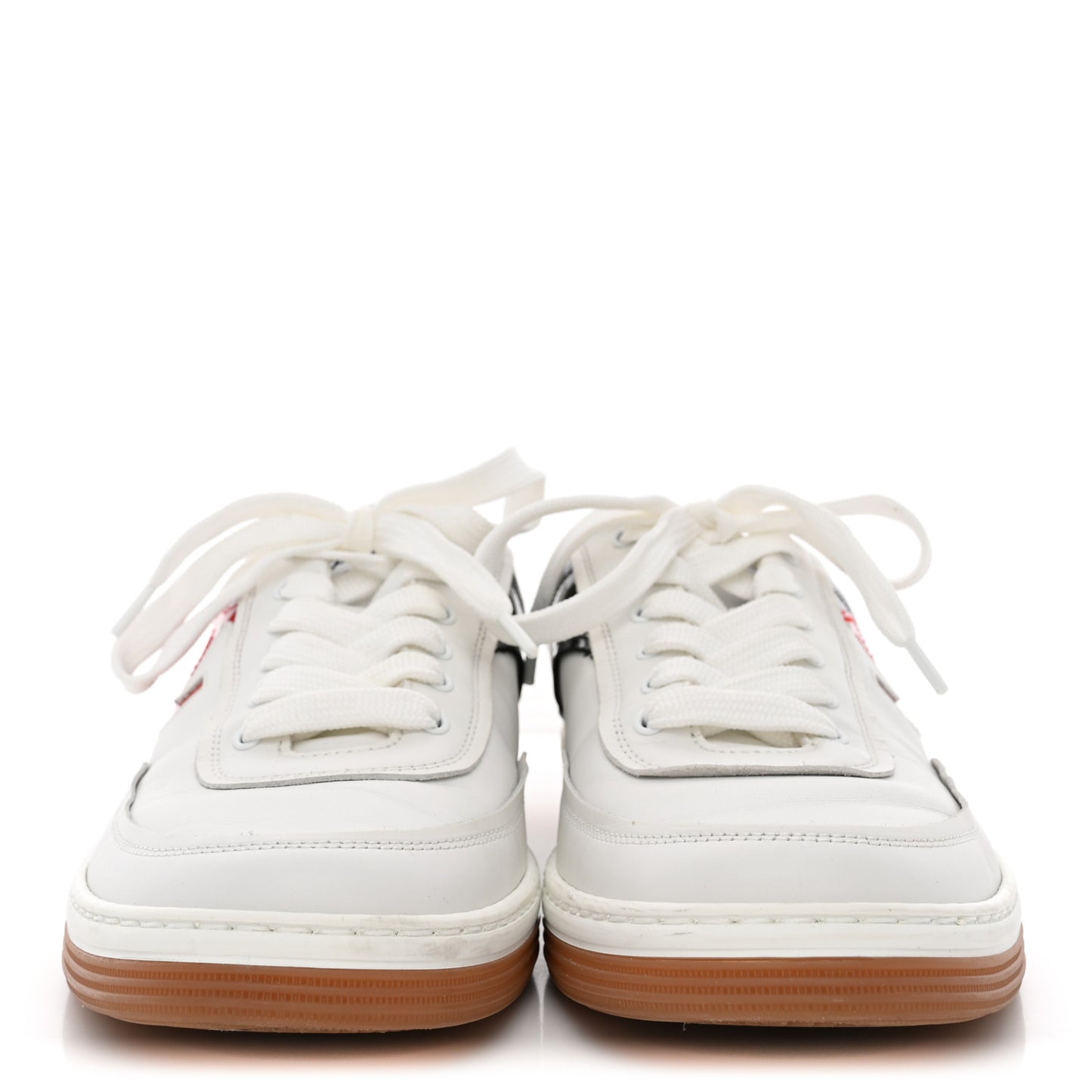 Calfskin Patent Womens CC Sneakers 38 White Black Red