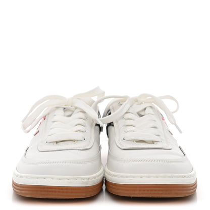 Chanel Calfskin Patent Womens CC Sneakers 38 White Black Red 3 of 9