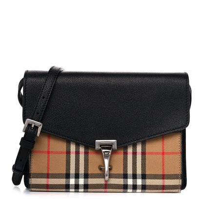 Burberry Derby Calfskin Vintage Check Small Macken Crossbody Bag Black 1 of 15