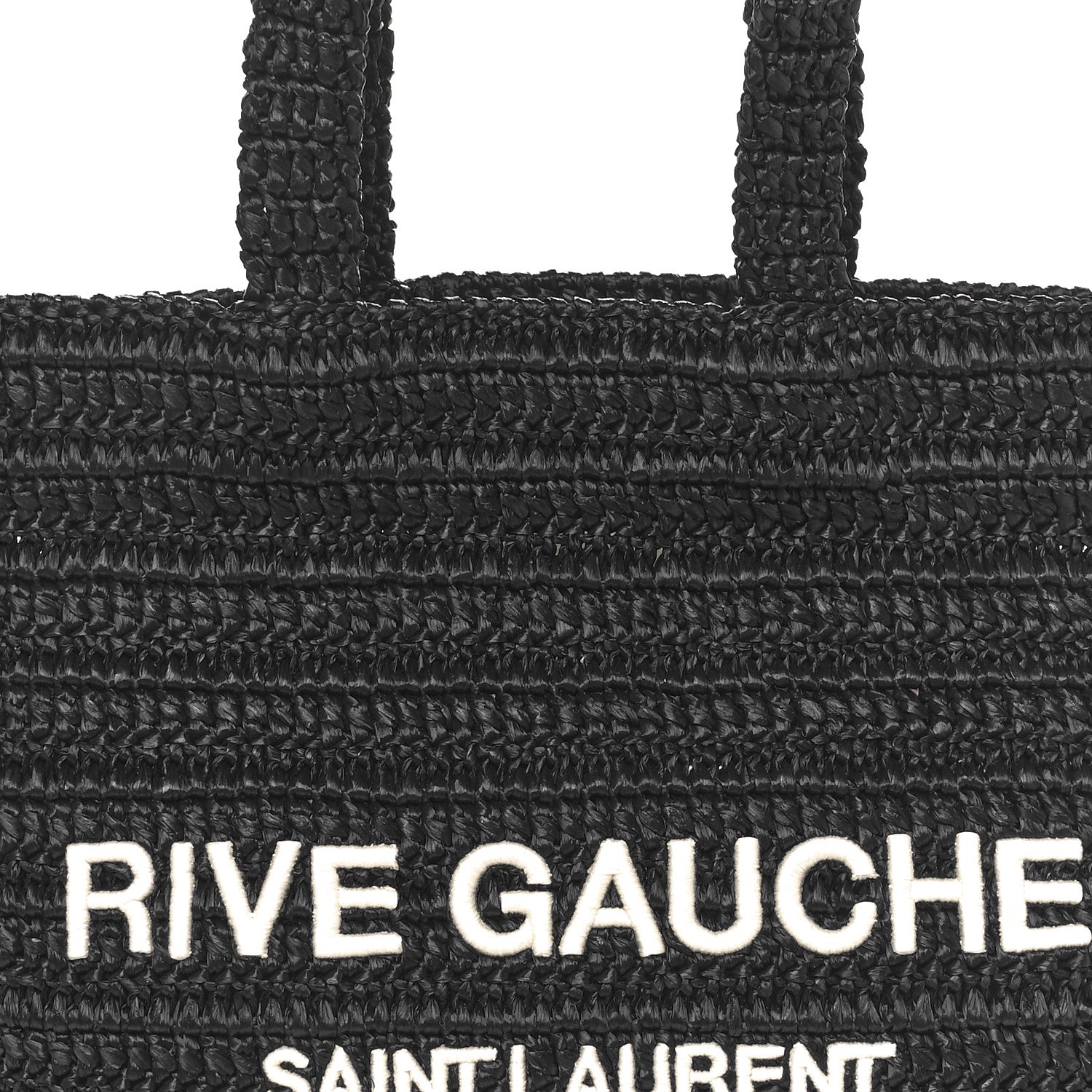 Saint Laurent Raffia Rive Gauche Tote Black 8 of 10
