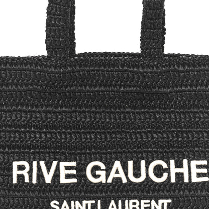 Saint Laurent Raffia Rive Gauche Tote Black 8 of 10