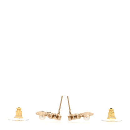 Chanel Pearl CC Shell Earrings Gold Pearly White 3 of 5