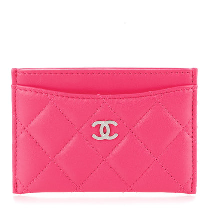 Chanel Lambskin Quilted Card Holder Fuchsia 1 of 8