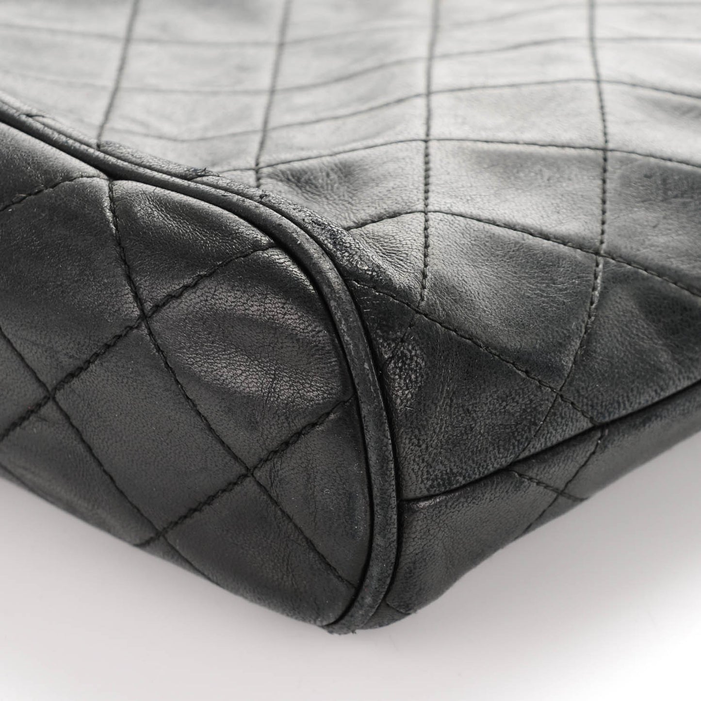 Lambskin Quilted CC Tassel Shoulder Flap Bag Black