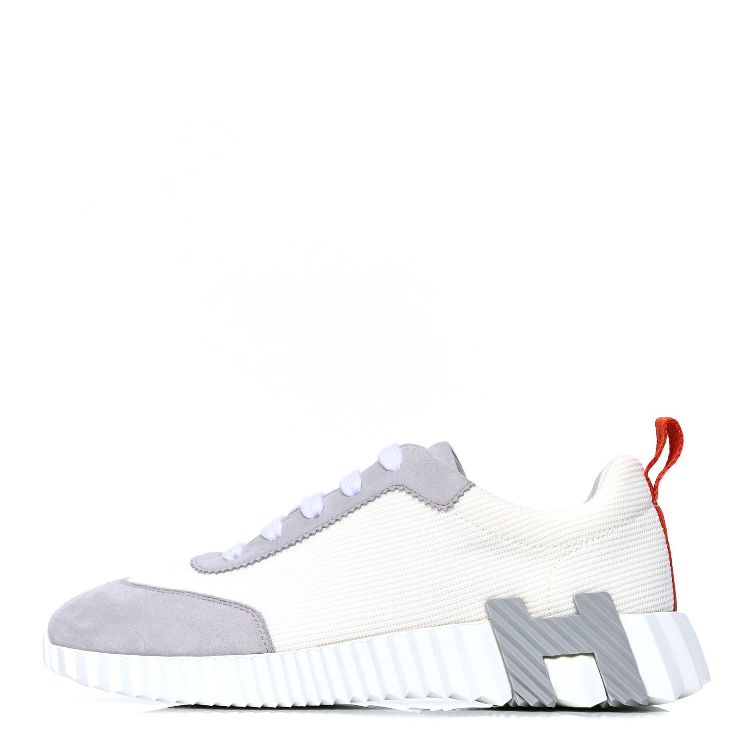 Hermes Technical Canvas Suede Goatskin Bouncing Sneakers 38 White Multicolor 1 of 4