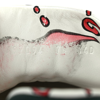 Gucci Calfskin GucciGhost Print Mens Ace Sneakers 7.5 White Hibiscus Red 8 of 15