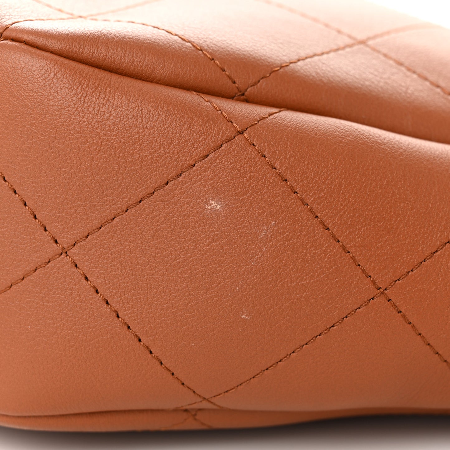 Calfskin Quilted Braided Handle Chain Hobo Brown