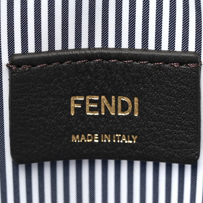 Fendi Nylon Vitello King Logo Step Out Bucket Bag White Rice Mirto 6 of 10